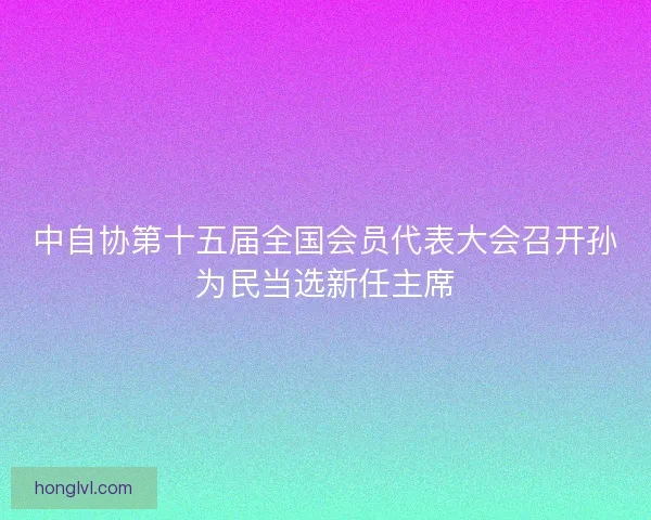 中自协第十五届全国会员代表大会召开孙为民当选新任主席